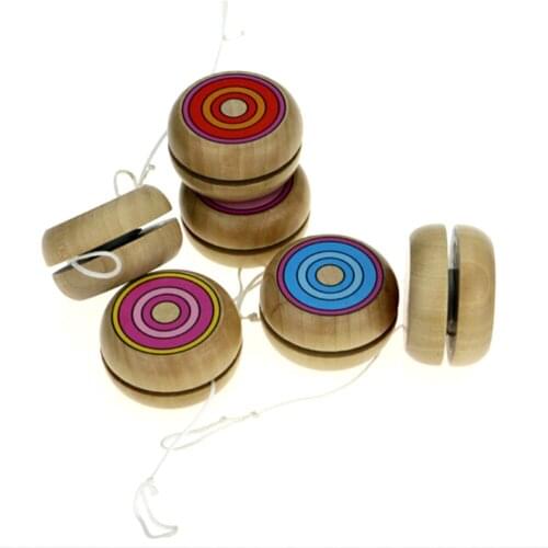 Kids Classic Wooden YOYO Toys Xmas Gifts Party Favors Kindergarten School Carnival Bag Filler Random