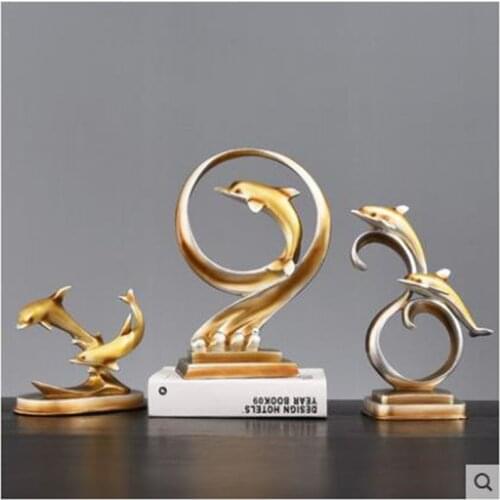 EUROPEAN AND AMERICAN STYLE RESIN DOLPHIN CRAFTS DECORATION, HOME OFFICE RESTAURANT TABLE DECORATION, BUSINESS GIFT