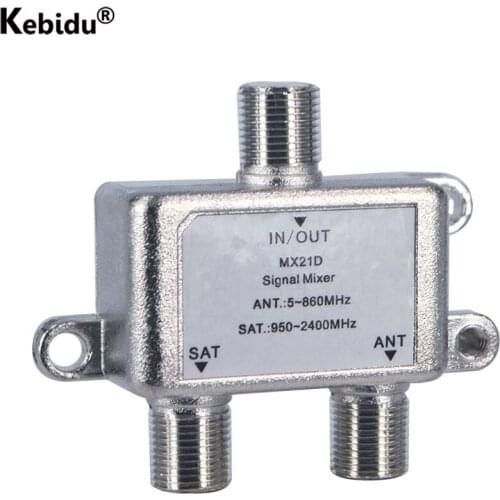 Kebidu 2 Way Port TV Signal Satellite Splitter Sat Coaxial Diplexer Combiner Cable Switch Switcher 1 In 2 Out Dual-use