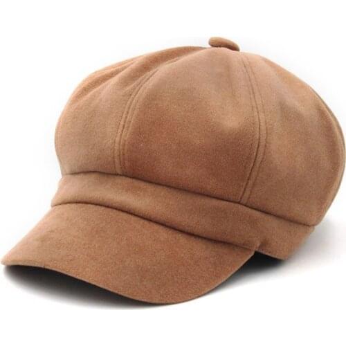 2020 New Women Caps Autumn Winter Solid Plain Octagonal Newsboy Cap Men Ladies Casual Wool Hat Winter Beret Women Painter Cap