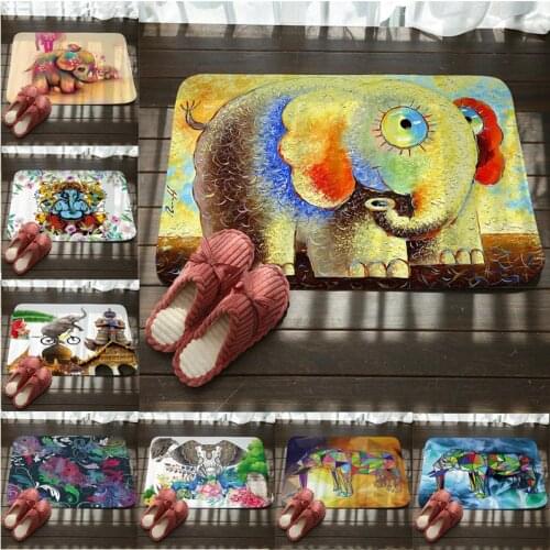 Entrance Door Mat Cartoon Elephant Kitchen Rugs Bedroom Carpets Decorative Stair Mats Home Decor Crafts