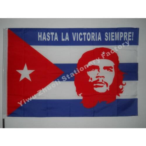 Cuba With Che Guevara Flag 150X90cm (3x5FT) 120g 100D Polyester Double Stitched High Quality Free Shipping