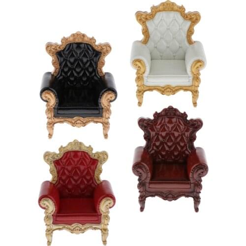 1:12 Dollhouse Furniture Royal Couch Single Sofa for Living Room or Bedroom Decoration, Handcrafts, 4 Colors for Choose