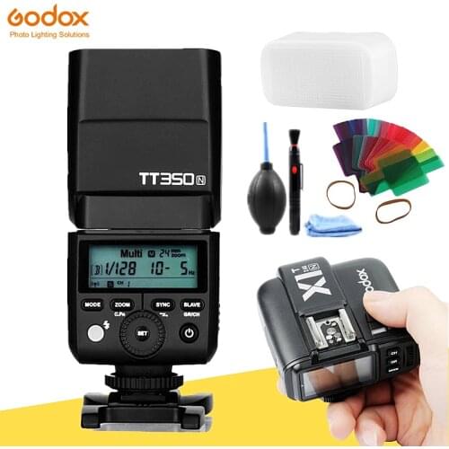 Godox TT350N Mini Flash 2.4G HSS 1/8000s TTL GN36 Camera Speedlite +X1T-N Wireless Trigger Transmitter Suitable for Nikon Camera
