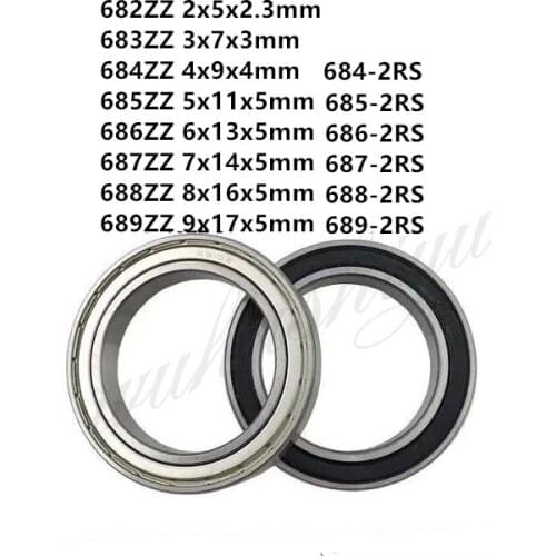 5-10pcs 682ZZ 683ZZ 684ZZ 685ZZ 686ZZ 687ZZ 688ZZ 689ZZ Mini Bearing Metal Sealed Miniature Bearing Ball Bearings