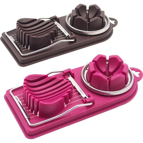 1PC Cooking Tools 2in1 Cut Multifunction Kitchen Fruit Sectioner Egg Slicer Cutter Mold Flower Edges Kitchen Gadgets Tools