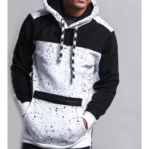 Mens Fashion Hoodie Casual Sweatshirts with Side Zipper and Belly Pocket Autumn Winter Warm Street Style Pullover Male Hoody