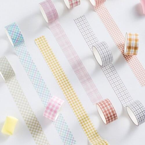 4pcs/lot Washi Paper Tape Set Gentle Colors Plaid Series Basic All-match DIY Decorative Stickers Scrapbooking Stationery