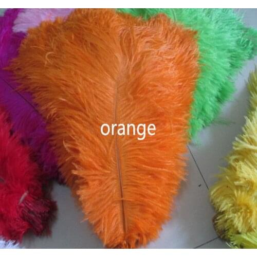 Wholesale 50pcs / lot high quality orange ostrich feathers 10-12 inches / 25 to 30 centimeters celebration stage decoration