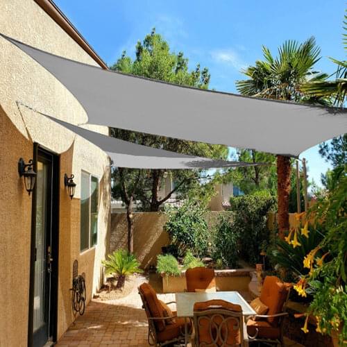 Waterproof 300D gray square rectangular shade sail garden terrace awning swimming visor camping camping hiking windsurf awning