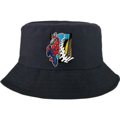Disney Marvel Spiderman Sunbonnet For Man Women Panama Cap Outdoor Bucket Hat Summer Harajuku Fishing Hat Double-sided Casual