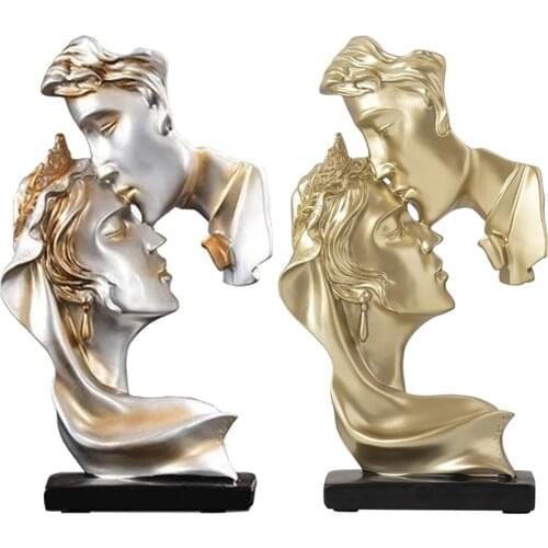 Couples Abstract Resin Statue Romantic Collectible Sculpture New Home Decor