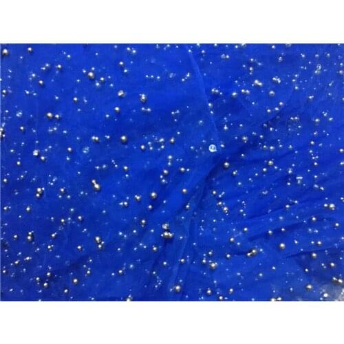 Latest nigerian french mech lace fabric with gold beads JRB-82712 Embroidered High Quality African Lace Fabric