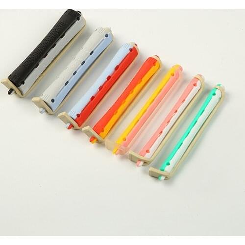 12pcs/set Salon Hairdressing Hair Roller Cold Wave Rods Curling Curler Perms Bars With Rubber Band for Girls Styling Tool U1123