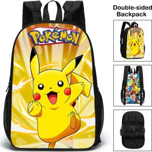 Pokemon Pikachu Backpack School Bag for Boys Girls Large Capacity Anime Cartoon Schoolbag Children Backpack Laptop