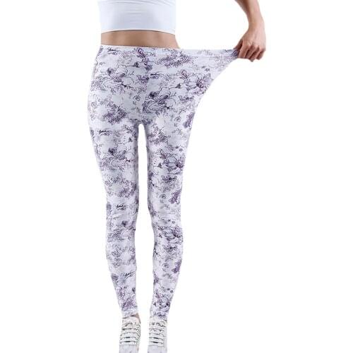 YSDNCHI Sexy Women Legging Floral Printing Fitness Leggins Fashion Slim Legins High Waist Skinny Stretchy Pants Ankle Length
