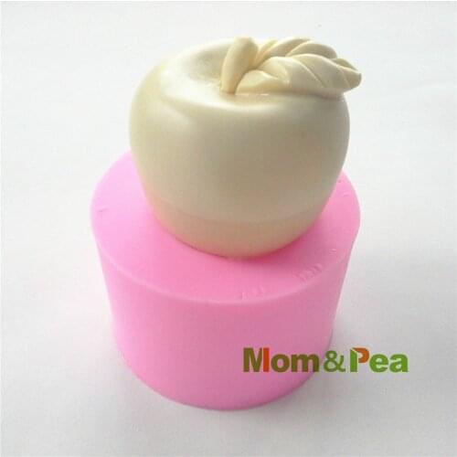 Mom&Pea 0408 Free Shipping Apple Shaped Silicone Soap Mold Cake Decoration Fondant Cake 3D Mold Food Grade Silicone Mould