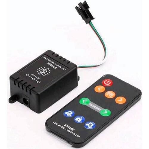 SP106E DC 5V-12V 9 Key LED Music pixel IR Remote Controller;support IC type:WS2811/WS2812B/WS2813/USC1903/SK6812/GS8206/GS8208