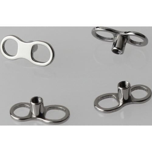 G23 Titanium Dermal Anchor 2 Holes Base Replacement Piercing Body Jewelry