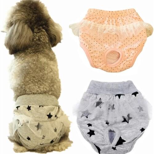 Comfortable Cotton Dog Physiological Pants Female Dog Shorts Puppy Diaper Sanitary Washable Pants Menstruation Underwear Briefs