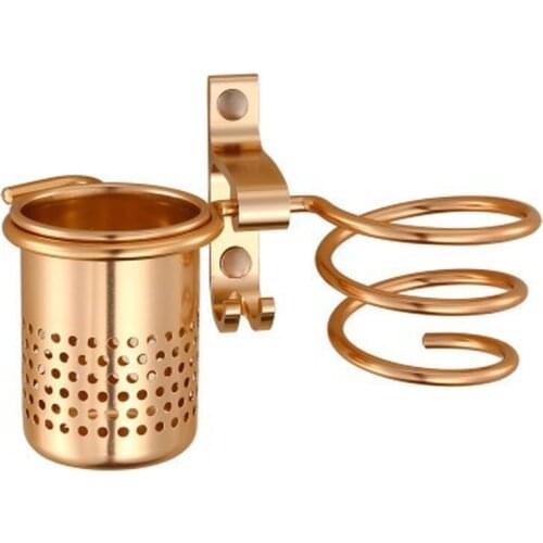 Golden haie dryer rack with cup hair dryer rack Rack Hair Blow Dryer Holder Aluminum Shelf Bathroom Accessories WF106