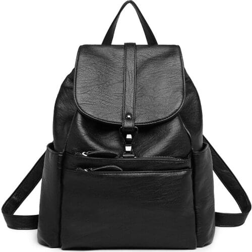 Women Leather Backpacks High Quality Female Vintage Backpack For Girls School Bag Travel Bagpack Ladies Sac A Dos Back New C1671