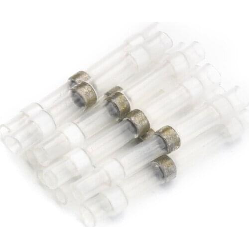 10pcs White 1.5mm Waterproof Electrical Wire Heat Shrink Solder Butt Splice Terminal Connector Kits