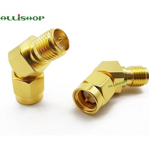 100Pcs SMA FPV Antenna Adapter SMA Plug to RP SMA Jack 45 Degree Antenna Adapter Connector for FPV Race RX5808 Fatshark Goggles