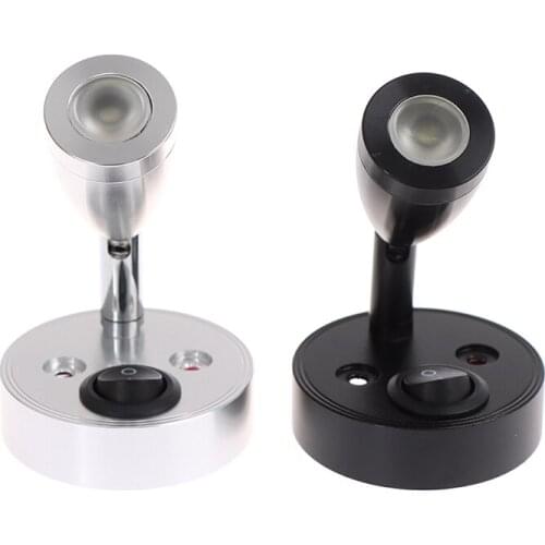 DC12V White LED Spot Reading Light RV Bedside Boat Lamp Wall Camp Trailer Switch button for convenience