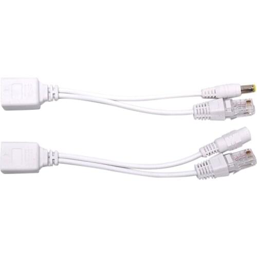 2pcs POE Cable Passive Power Over Ethernet Adapter Cable POE Splitter RJ45 Injector Power Supply Module 12-48v For IP Camera