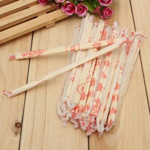 40 Pairs Chinese Disposable Bamboo Wooden Chopsticks Hashi Individually Wrapped