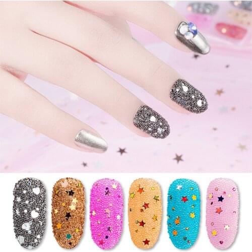 CHNRMJL 12 Jars/set Colorful Elves Class Nail Art Studs Beads Mix Size Star Heart Holo Acrylic Nails Sequins Tips Decorations