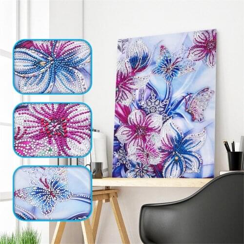 Huacan Special Shaped Diamond Painting Flower Butterfly Diamond Embroidery Mosaic Floral Animal Kits Home Decoration