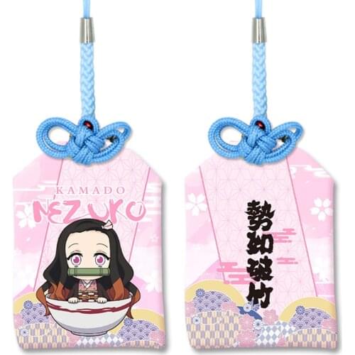 Anime Kimetsu No Yaiba Japanese Guard Keychain Lucky Bag Safe Love Wealth Nezuko Agatsuma Zenitsu Kanroji Mitsuri Phone Charm