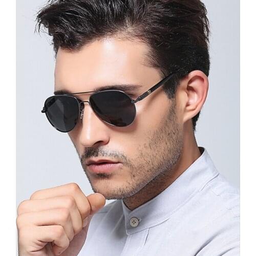 Aviation Metail Frame Quality Oversized Spring Leg Alloy Men Sunglasses Polarized Brand Design Male Sun Glasses Driving