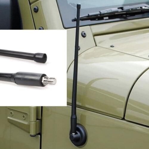 BBQ@FUKA 1x Car Antenna 13 inch FM/AM Radio Stubby Rubber Car Exterior parts Aerial Wrap Black Fit for 2007-2015 Jeep Wrangler