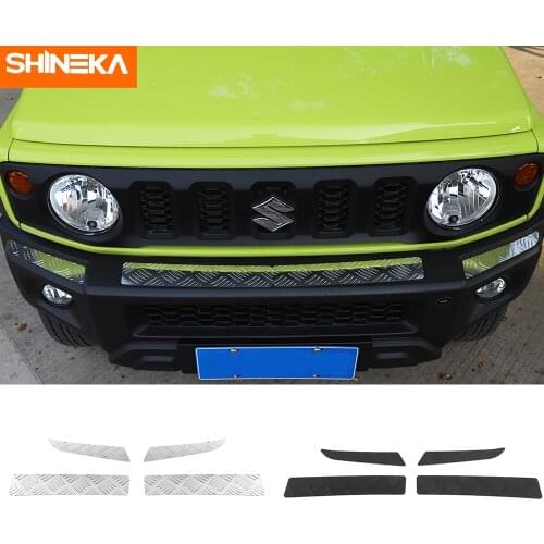 SHINEKA Aluminum Alloy Bumpers Protection For Suzuki Jimny Car Front Bumper Trims Cover Panel Accessories For Suzuki Jimny 2019