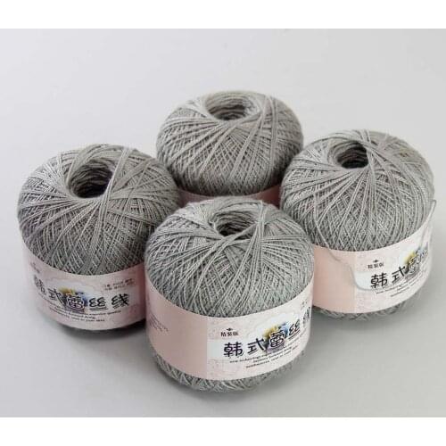 Free Shipping 4Balls X50g New Soft Hand Knitting High quality soft 100% Cotton Crocheted Yarn 16121-4 Gray