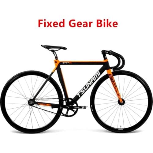 Tsunami Wanderer SNM300 Fixed Gear Bike Racing Track Bicycle Flat Spoke Wheels Aluminum Alloy Frame Olive Chain 700C 23C Tires