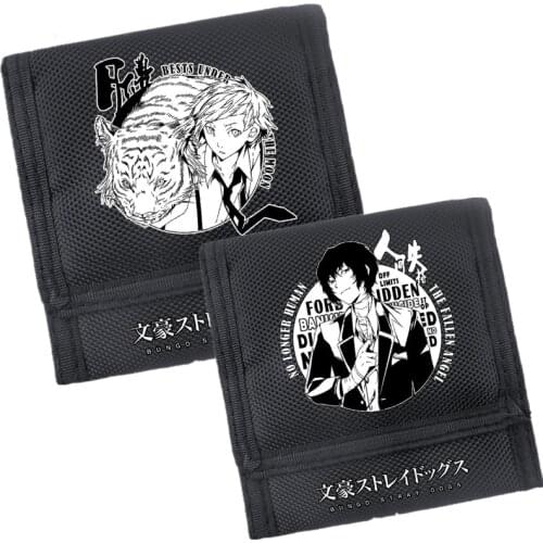 Bungo Stray Dogs Atsushi Nakajima Cospaly Men Short Wallet Nylon Women Coin Purse Anime Card Holder School Feminina Carteira