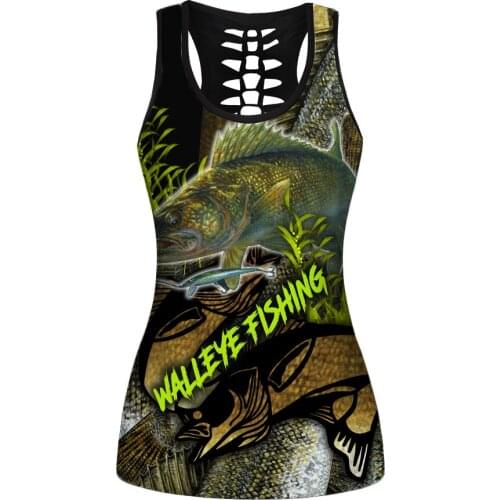 Beautiful Fishing Camo 3D Printed Beach Vomens Summer Sexy Tank tps Casual HOllow Out Vest Women Fashion Vest LK-001