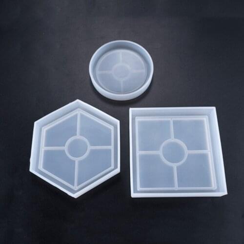 Square Round Epoxy Coaster Mould DIY Epoxy Polygon Coaster Mould Decoration Jewelry Mould