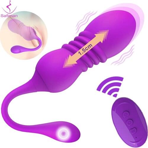 Telescopic Vibrator Male Prostate Massager Wireless Remote Control Dildo Butt Plug Vibrator G Spot Eggs Anal Sex Toys For Men
