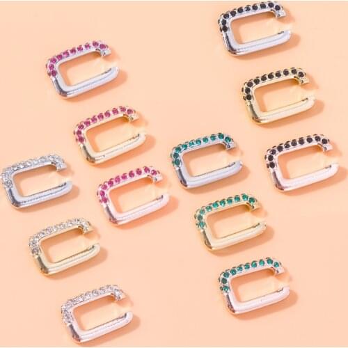 Fashion Boho Multicolor Rhinestone Inlaid U-shaped Earrings for Women 2020 Earcuff Fake Piercing Earring Jewelry Ear Clips