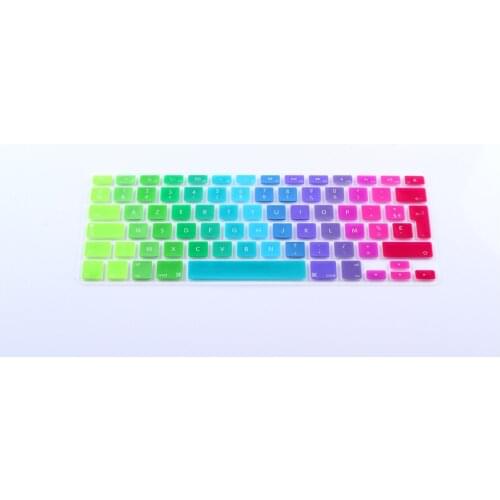 For Apple macbook Air Pro Retina 13 15 17 Protective Stickers AZERTY French Euro Rainbow keyboard cover For mac book laptop Skin