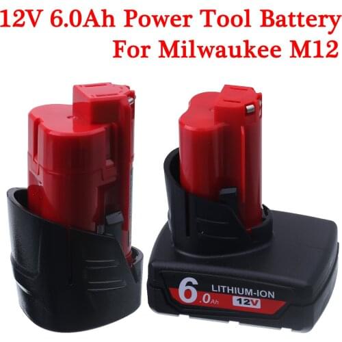 Upgrade 12V Power Tool Battery 3.0Ah 6.0Ah For Milwaukee M12 XC 48-11-2410 48-11-2420 48-11-2411 12-Volt Cordless Tools Battery