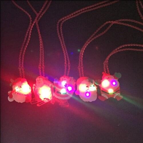 LED Party Light Up Necklace Glow Party Supplies Light Halloween Led Costume Christmas Glow Necklace Glow In The Dark Kids toys