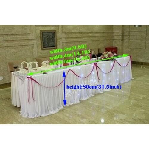 Luxury Wedding suppiles ice silk table skirt wedding banquet table decoration(can customize color and size as you want)