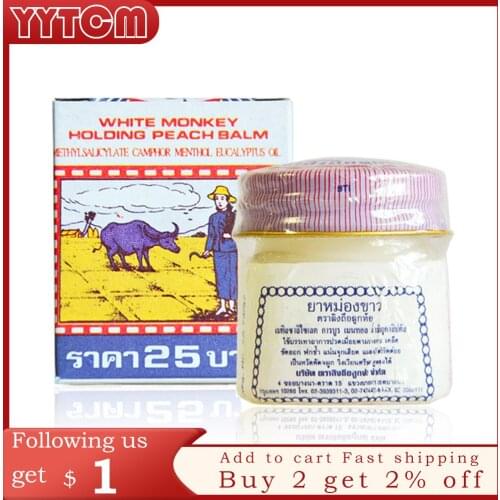 Thailand 100% original white monkey HOLOING PEACH BALM Muscle Pain Relief Soothe itch 12g/2g pain patch herbal cream