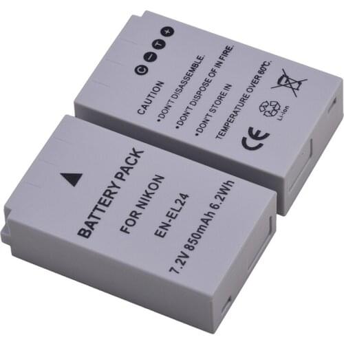 2pack EN-EL24 ENEL24 EN EL24 Camera Li-ion Battery for Nikon 1 J5 1J5 DL18-50 DL24-85 Digital Cameras